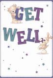 The joyful design of this get well card bursts with the caring spirit of Northolt. Two sweet characters-a teddy bear and an exuberant puppy-share centre stage, each holding up large, colourful 'Get Well' letters that dance against a soft cream background. The indigo and teal hues in the bold text catch the eye, lending the card a gentle brilliance reminiscent of flowers brightening the corners of Church Road. Blue and purple stars are scattered playfully throughout the illustration, suggesting hope and possibility for anyone in recovery. Every fur stroke on the bear and puppy looks so soft and inviting, you can almost imagine the comfort of their embrace-akin to the solace a fresh bouquet from your trusted Northolt florist brings. Altogether, this card is both a heartfelt message and a visual salve, crafted for delivering genuine encouragement and kindness to friends and neighbours throughout the Northolt community.